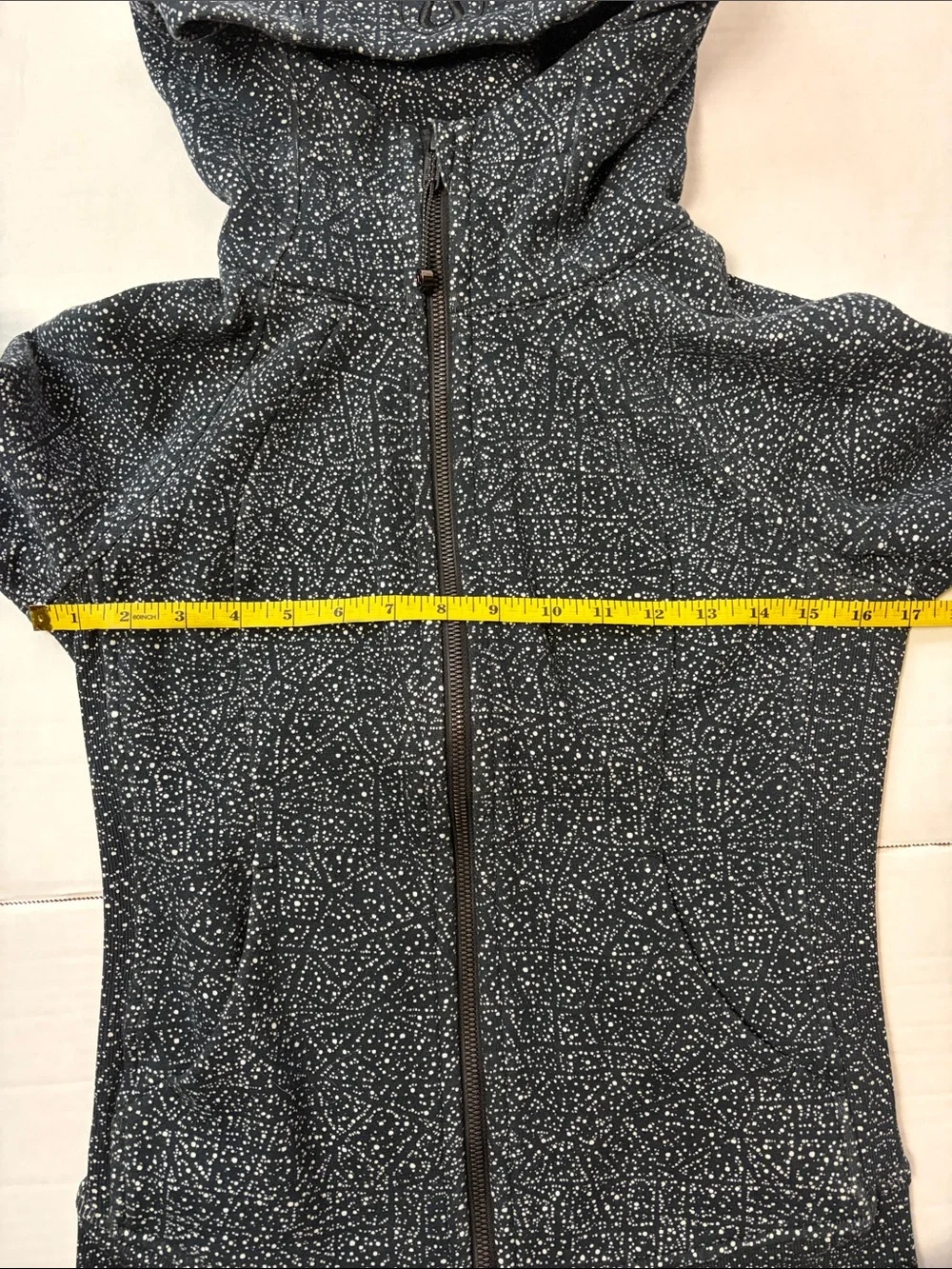 Lululemon Scuba Hoodie 4 Night View White Black Cotton Fleece Full Zip